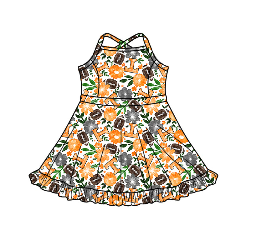 Custom moq 5 mix size milk silk summer teams Baby Girl Orange Sleeveless Top And Shorts Set Sleeveless Skirt Set Yoga Dress Romper