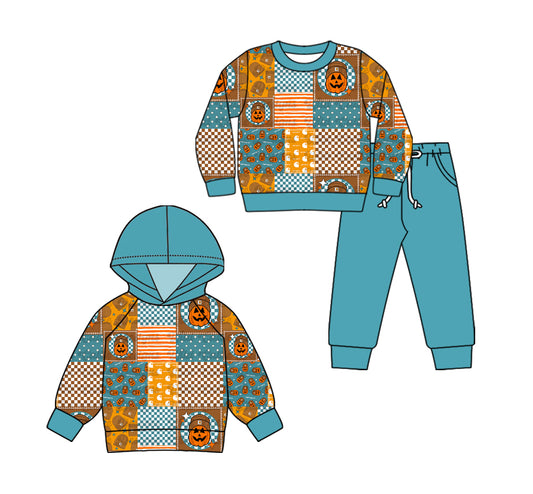 25.5.20 custom each style moq 5eta 4-6week Sibling Sisters pumpkin baby boy long sleeve pants sets and top match family design
