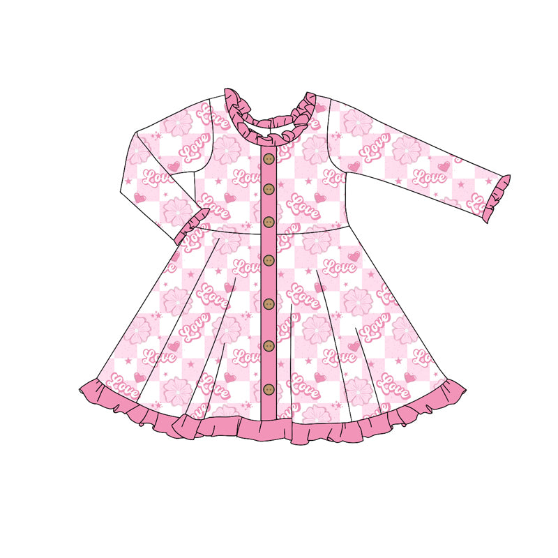 9.11 custom each style moq 5eta 4-6week Sibling Sister love pink baby girl sets and dress and rompers match family design
