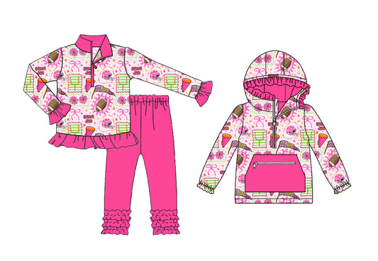 25.7.21 custom each style moq 5eta 4-6week Sibling Sisters bow baby girl long sleeve pants sets and top match family design