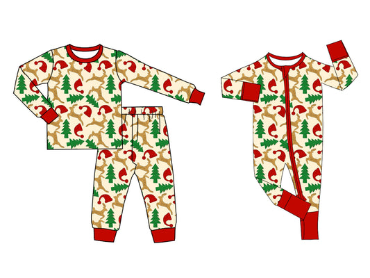25.5.19 custom each style moq 5eta 4-6week Sibling Sisters Christmas trees deer baby boy long sleeve pants sets and rompers match family design