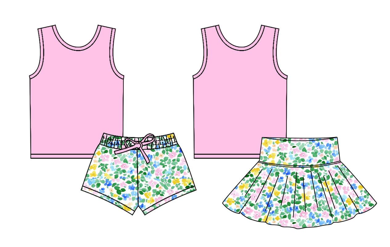 2.17 custom each style moq 5eta 4-6week Sibling Sister floral baby girl short sleeve shorts sets and dresses match design