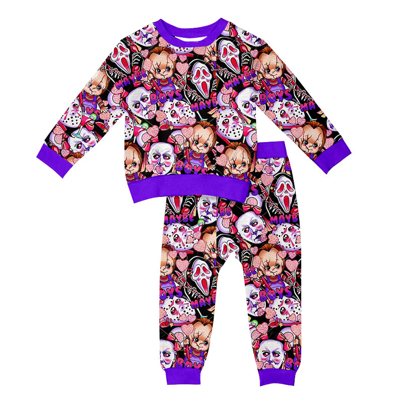 5.21custom each style moq 5eta 4-5week Halloween styles and different colors Long sleeve trousers suit series