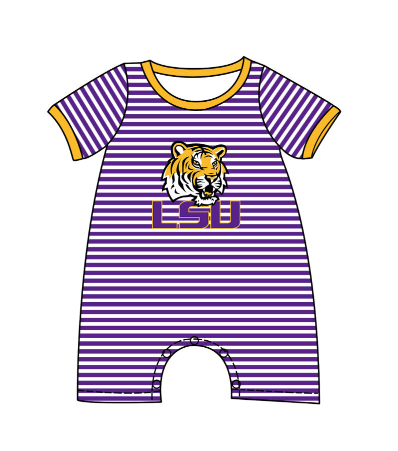 Custom moq 5 mix size milk silk baby girl clothes team purple short sleeve shorts sets and pants sets and romper and top and shorts