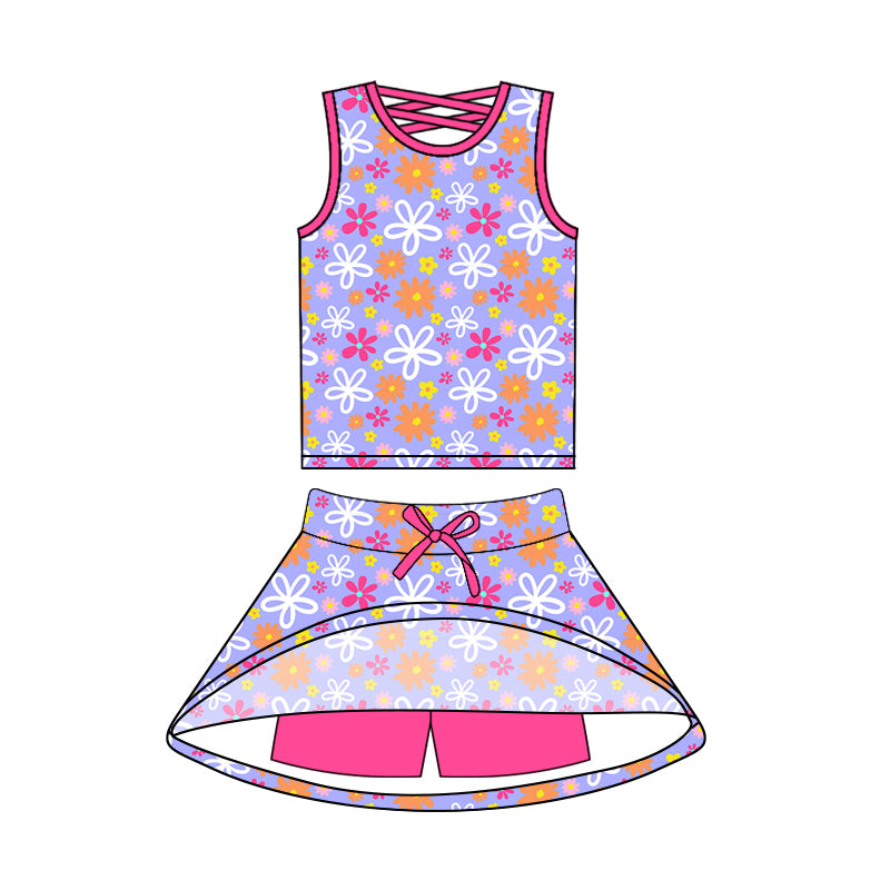 4.24 custom each style moq 5eta 4-6week Sibling Sister baby girls clothes Short sleeve yoga dress 1 and dress 2 match family design