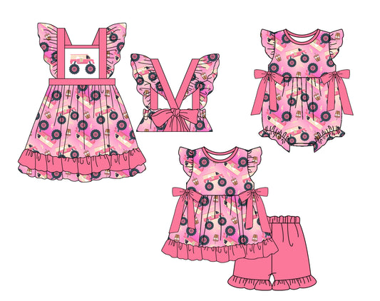 11.27 custom each style moq 5eta 4-6week Sibling Sister baby girl short sleeve shorts sets and dress and rompers match family design