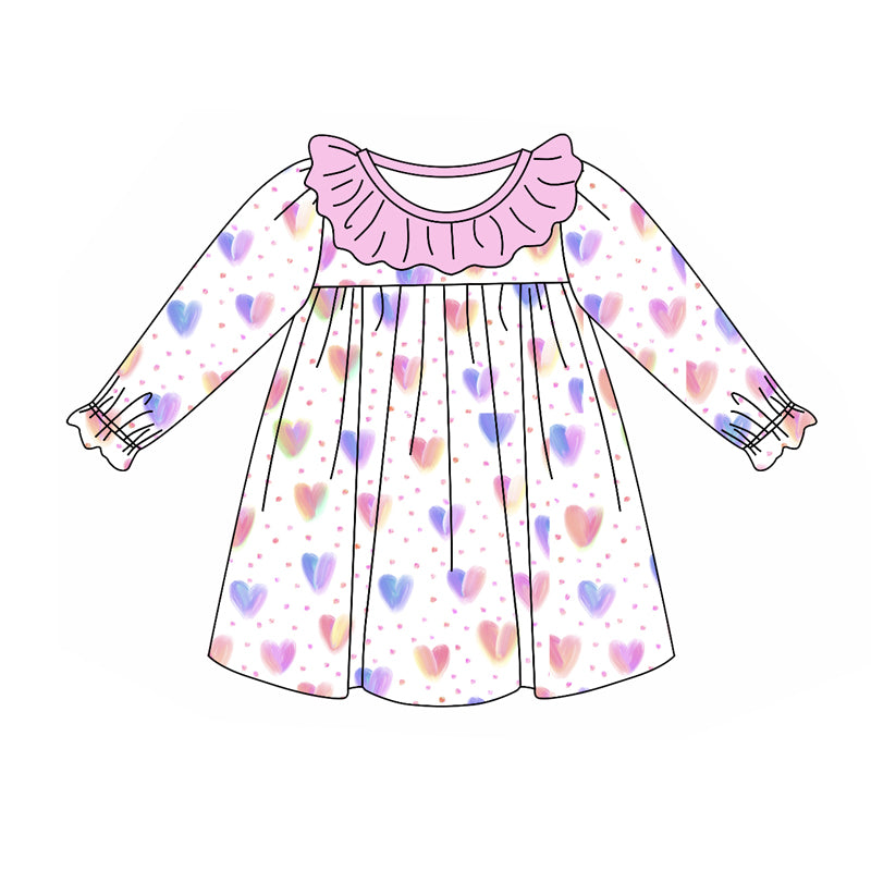 9.4 custom each style moq 5eta 4-6week Sibling Sister love light purple baby girl sets and dress and rompers match family design