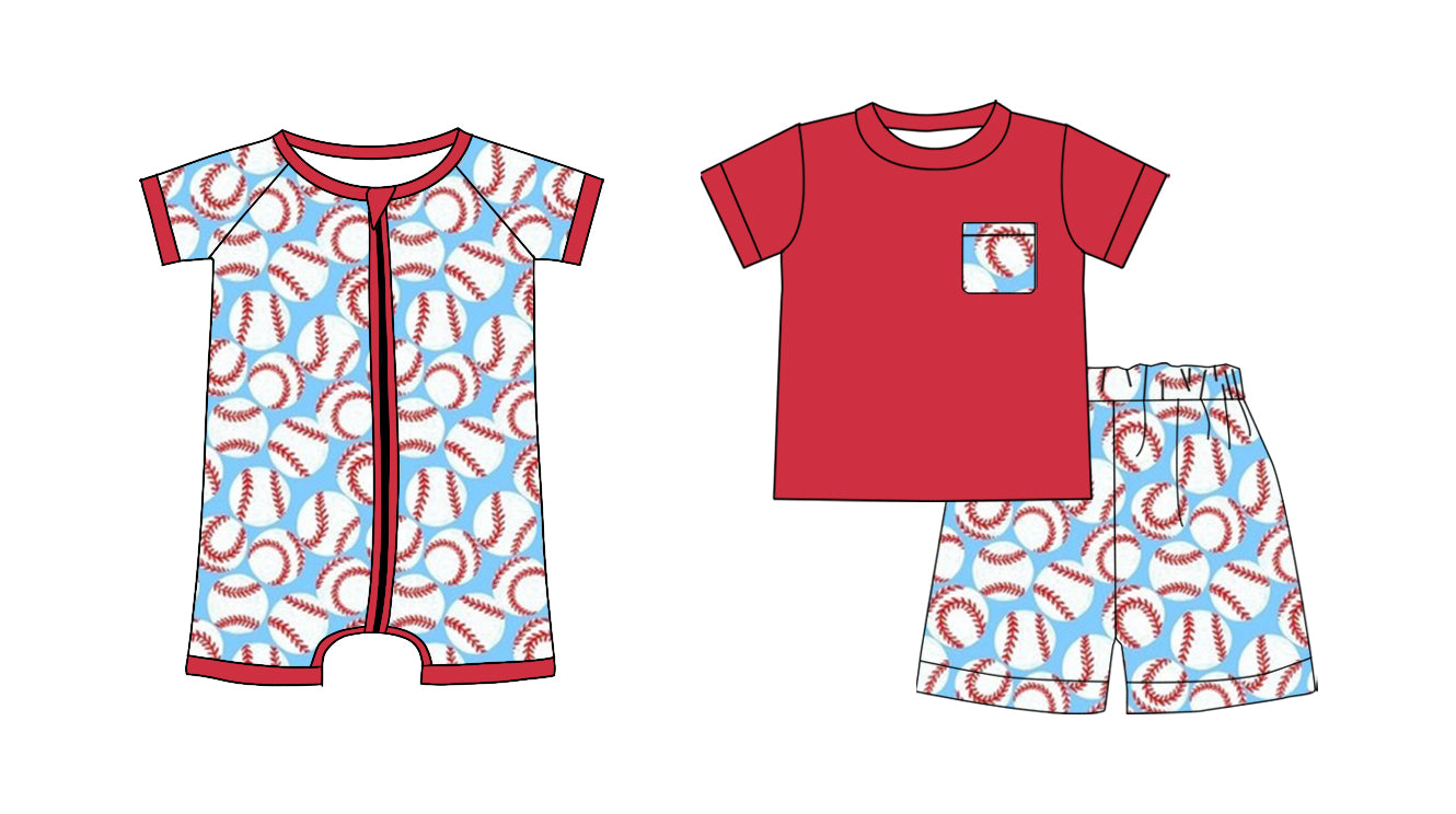 25.11.19 custom each style moq 5 eta 6-8 week Sibling Sister baseball baby boy short sleeve shorts sets and boy rompers match family design