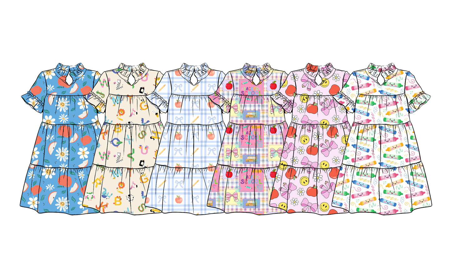 26.1.22 custom each style moq 5 eta 6-8week Sibling Sister baby short sleeve dresses 6 match design