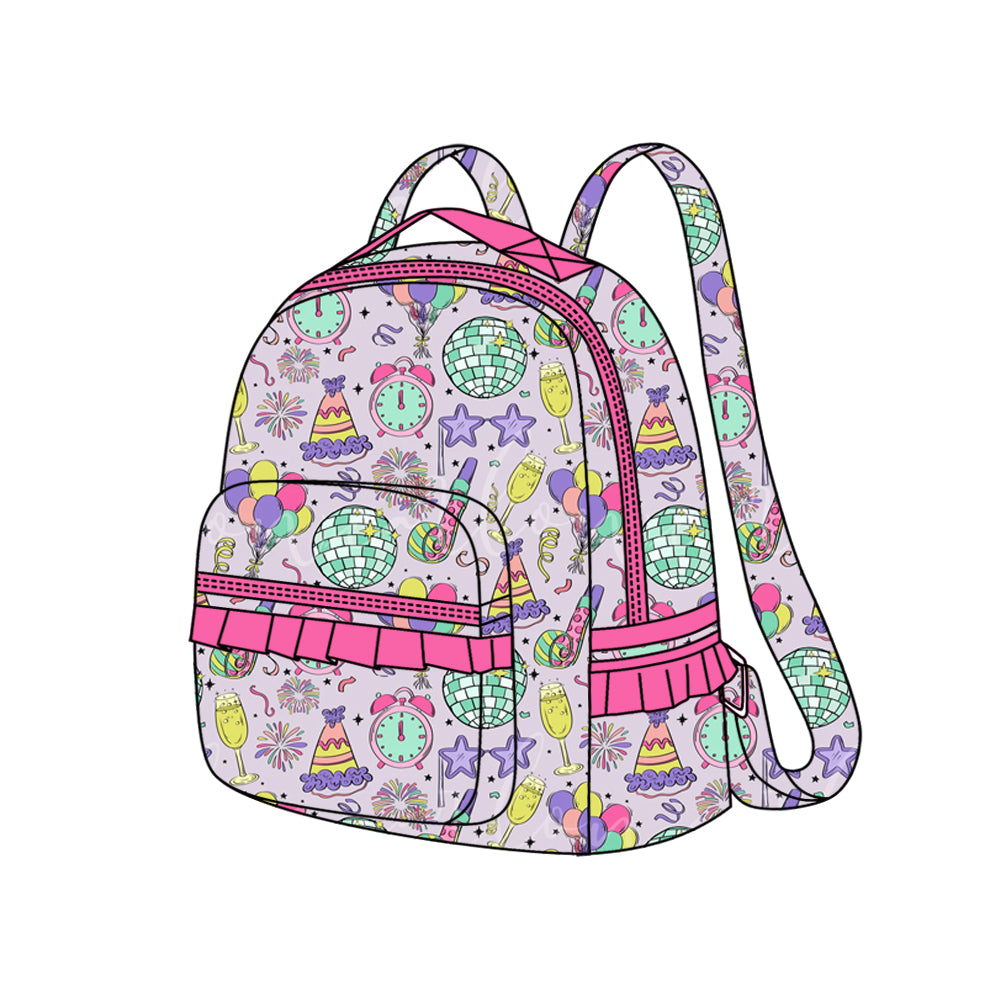 6.20 custom each style moq 5 eta 4-6weeks baby kids alarm purple fashion backpack