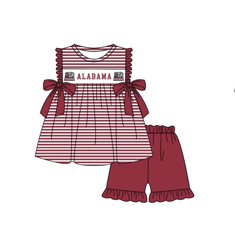Custom moq 5 mix size milk silk summer teams baby girl boys clothes red short sleeve shorts sets 2 and brief sets and dress and rompers 2 series