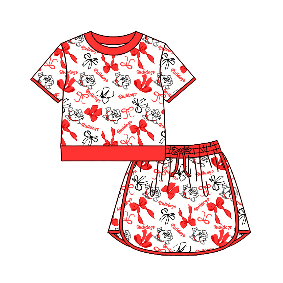 Custom moq 5 mix size milk silk summer teams Girls Polka Dot Top Shorts Set Top Skirt Short Set Zipper Pullover Pants Set