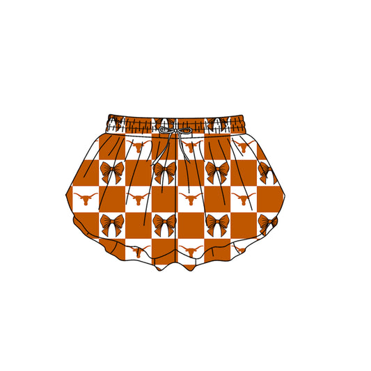 Custom moq 3 or 5 mix size milk silk summer teams baby girl clothes bow summer shorts-26.1.26