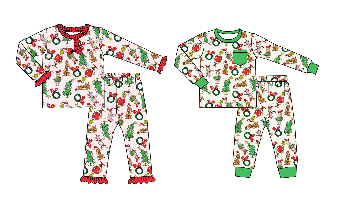 25.8.22 custom each style moq 5 eta 4-6week Sibling Sisters Christmas baby girl long sleeve pants sets 2（