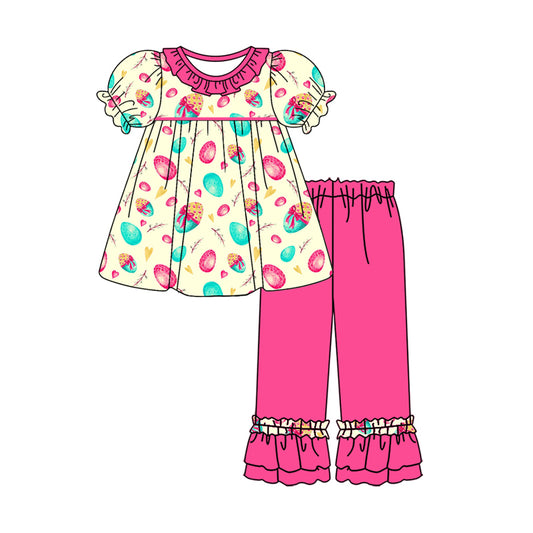 10.2 custom each style moq 5eta 4-6week Sibling Sister easter rose red baby girl sets and dress and rompers match family design