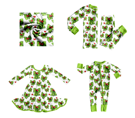25.8.2 custom each style moq 5eta 4-6week Sibling Sisters Christmas bow baby girl long sleeve pants sets and dress and rompers match family design