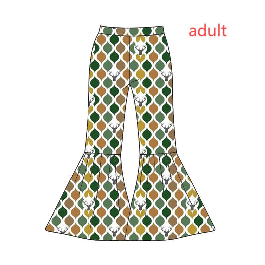 6.10 custom each style moq 5eta 4-6week adult clothes cow head adult womens bell bottoms pant jeans pant