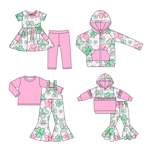 25.11.7 custom each style moq 5 eta 6-8week Sibling Sisters baby girl hooded long sleeve pants sets and top and and short pants sets and jumpsuit set match family design