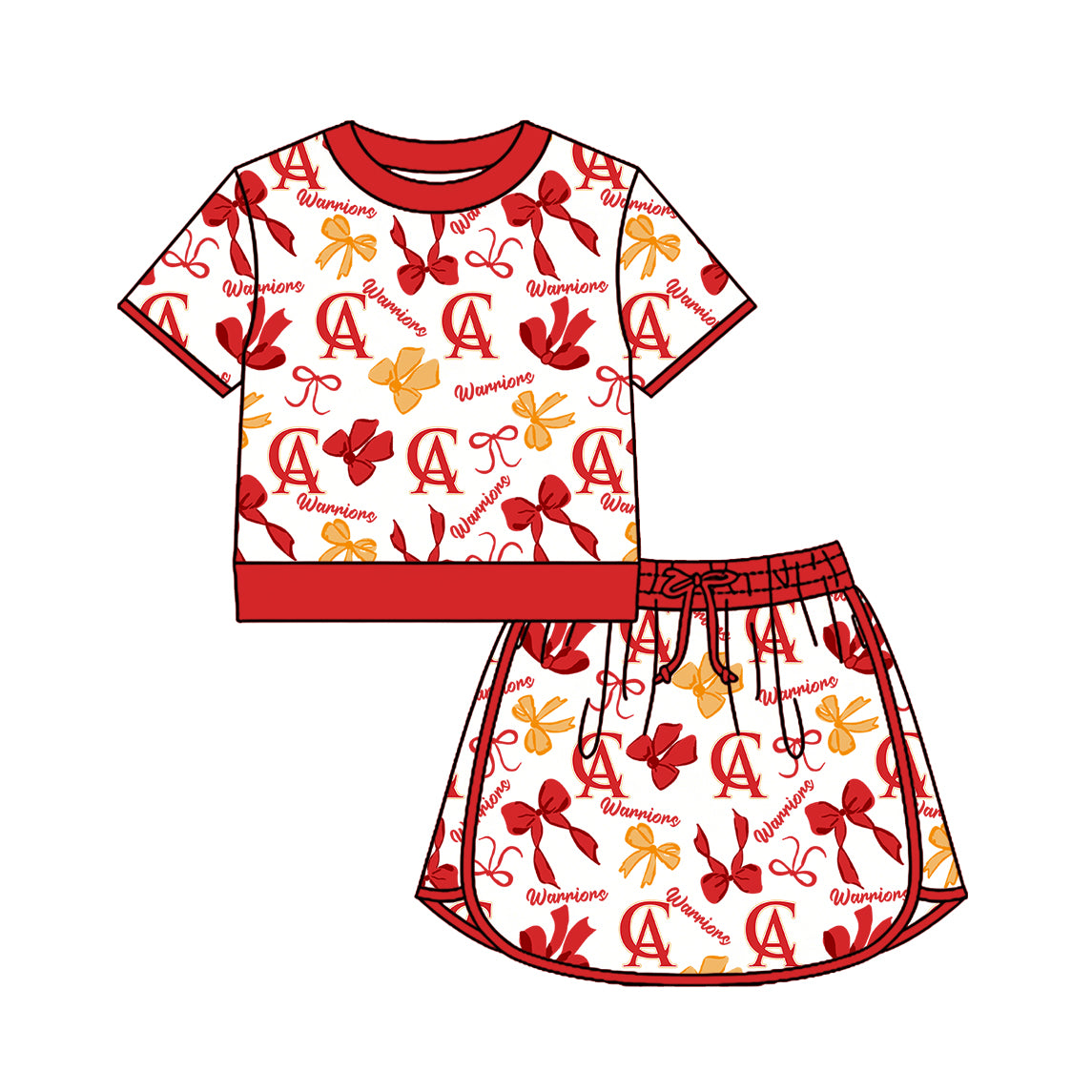 Custom moq 5 mix size milk silk summer teams Girls Red Polka Dot Top Shorts Set Top Skirt Short Set Zipper Pullover Jogger Pants Set