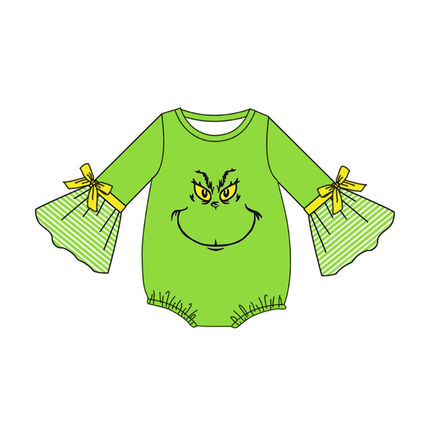 8.27 custom each style moq 5eta 4-6week Sibling Sister Christmas green baby girl dress and rompers match family design