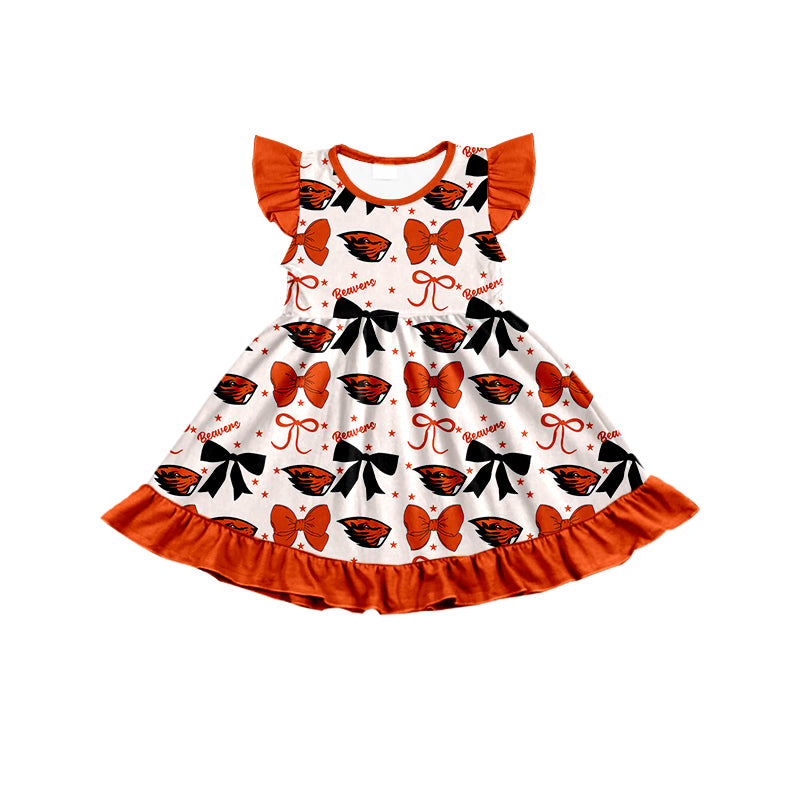 Custom moq 5 mix size milk silk summer teams baby girls clothes team bow orange sleeveless skirts sets and dress 1 and dress 2 and dress 3-25.6.24