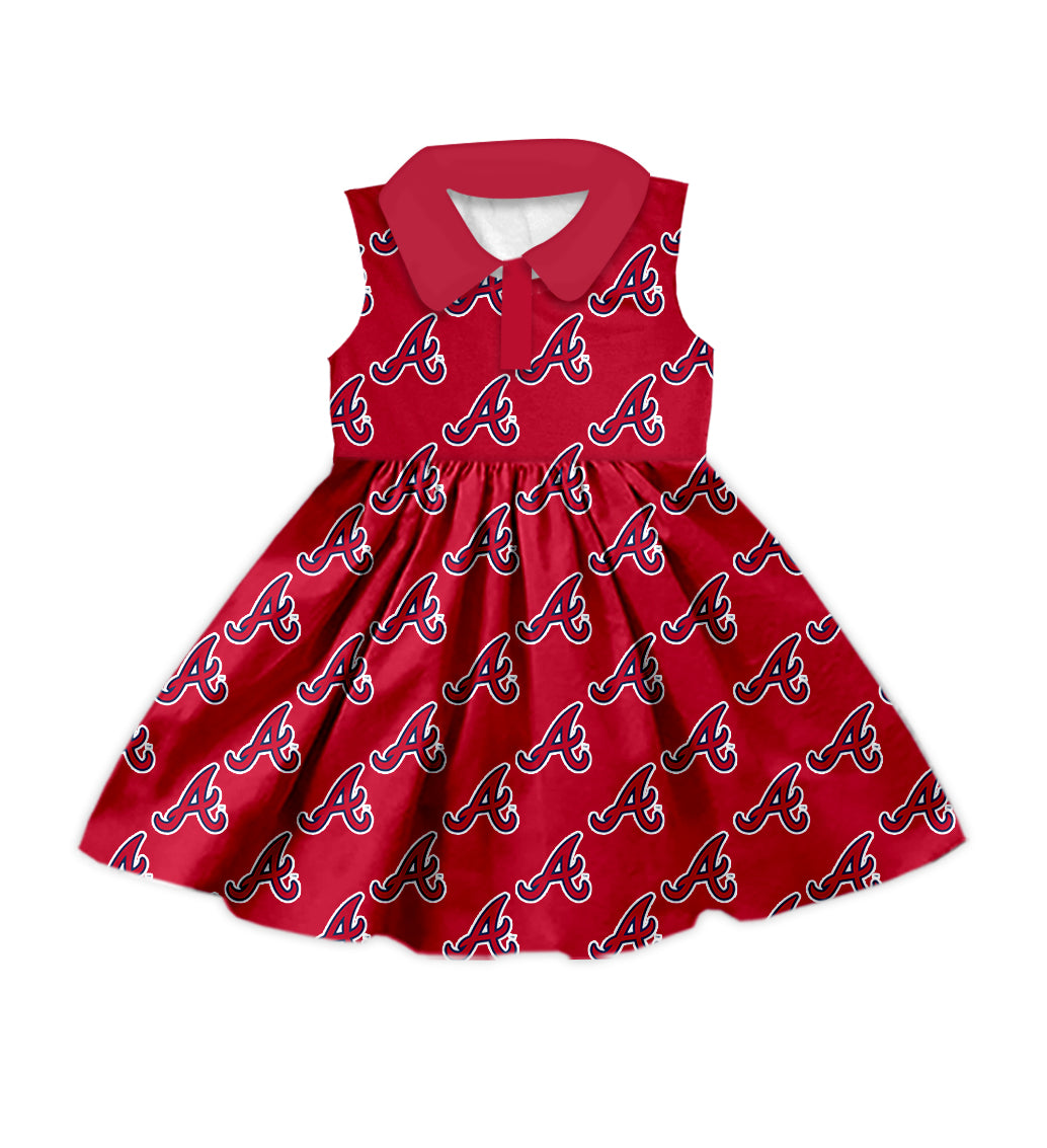 Custom moq 5 mix size milk silk summer teams baby girls clothes team red sleeveless skirts sets and dress and short sleeve top and long top-25.7.12