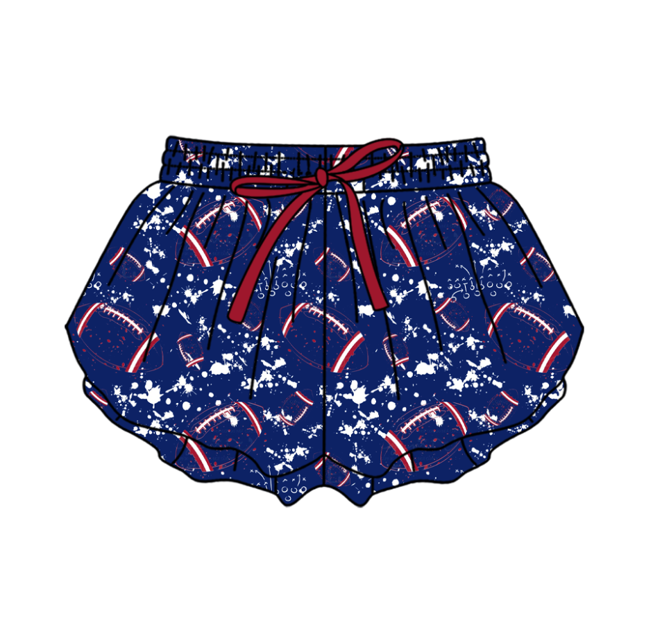 Custom moq 5 mix size milk silk summer teams Baby Girls Football  Yoga Active Ruffle Shorts Bottom for Kids
