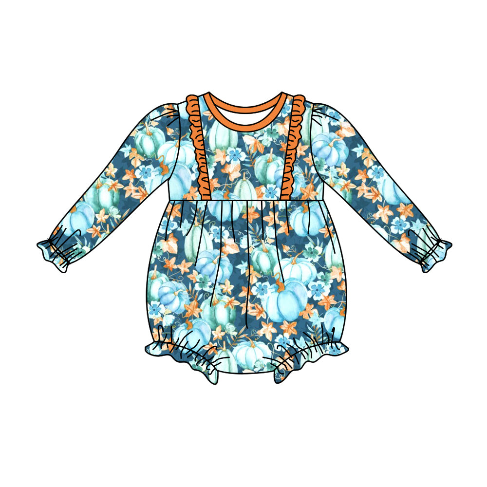 5.23 custom each style moq 5eta 4-5week Sibling Sister pumpkin orange girls outfits dress and baby romper match family design