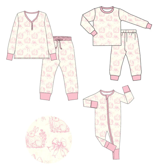25.9.12 custom each style moq 5eta 4-6week Sibling Sister rabbit baby long sleeve pants sets and romper and adult set match design