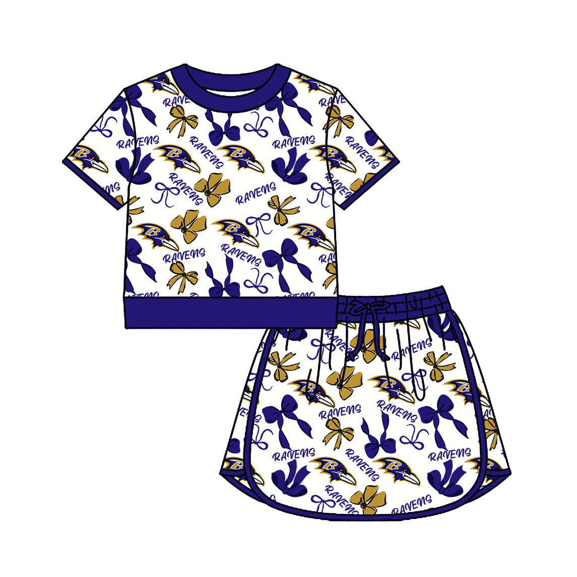 Custom moq 5 mix size milk silk summer teams Girls Polka Dot Top Shorts Set Top Skirt Short Set Zipper Pullover Jogger Pants Set Brown Pullover Tops