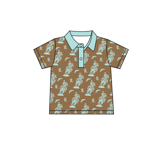 10.9 custom each style moq 5 eta 4-6week baby girls clothes riding horse short sleeve top