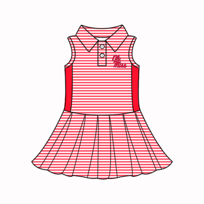 Custom summer teams baby girls clothes team red sets dress top-25.5.5