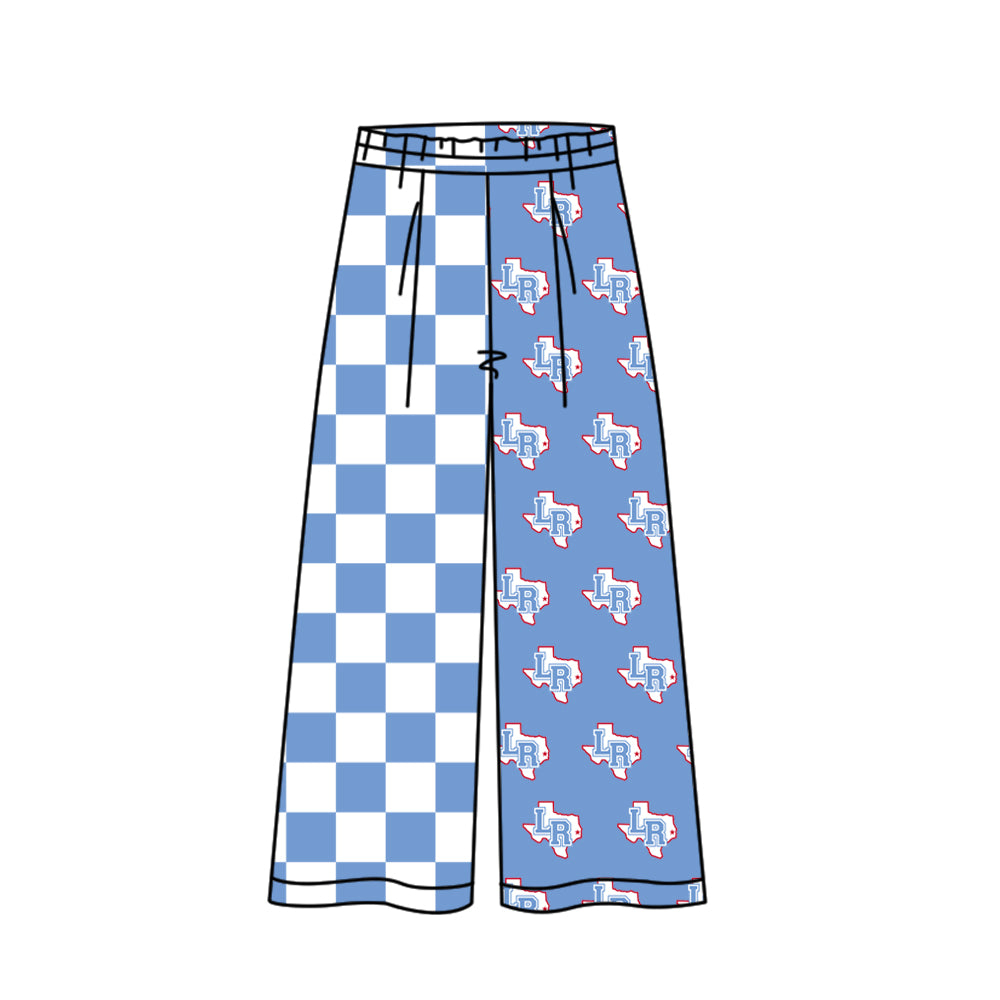 Custom moq 5 mix size summer teams Adult Daily Versatile Check Elastic Waist Team Pants