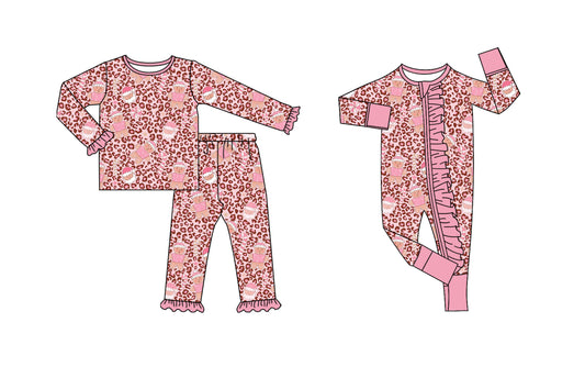 25.7.30 custom each style moq 5eta 4-6week Sibling Sister Christmas leopard baby girl long sleeve pants sets and rompers match family design