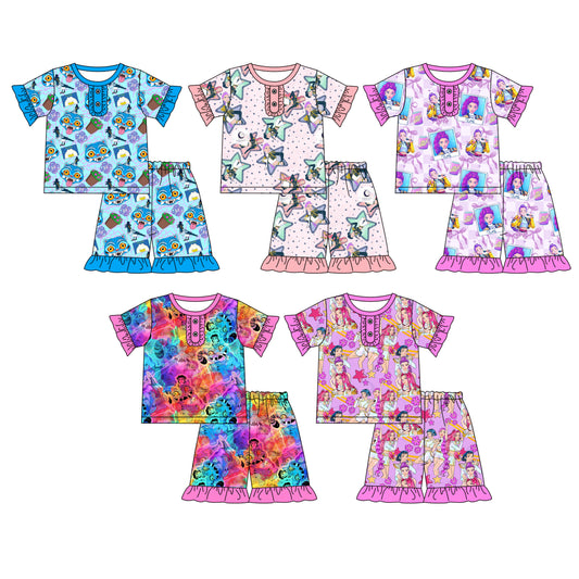 25.11.6 custom each style moq 5 eta 6-8week Sibling Sisters baby girl clothes short sleeve shorts sets 5 match family design