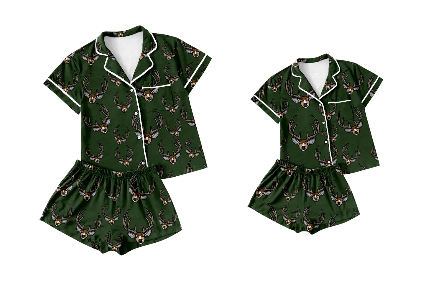 12.16 custom each style moq 5eta 4-6week Sibling Sister deer baby boys short sleeve shorts sets and adult sets match design