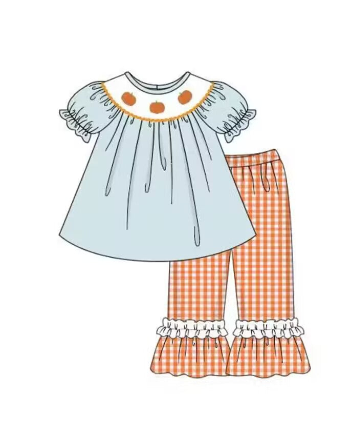 5.17custom each style moq 5eta 4-5week Sibling Sister orange print orange stripes blue girls and boys outfits and baby romper and dress match family design
