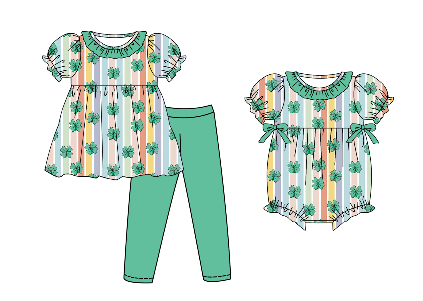 25.10.22 custom each style moq 5 eta 6-8week Sibling Sisters baby girl clothes short sleeve pants sets and romper match family design