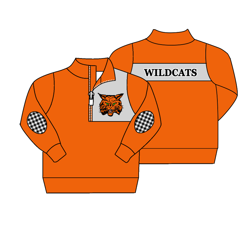 custom moq 5 mix size MSD072105 Baby Toddler Long Sleeve Quarter Zip Pullover Casual Team Top