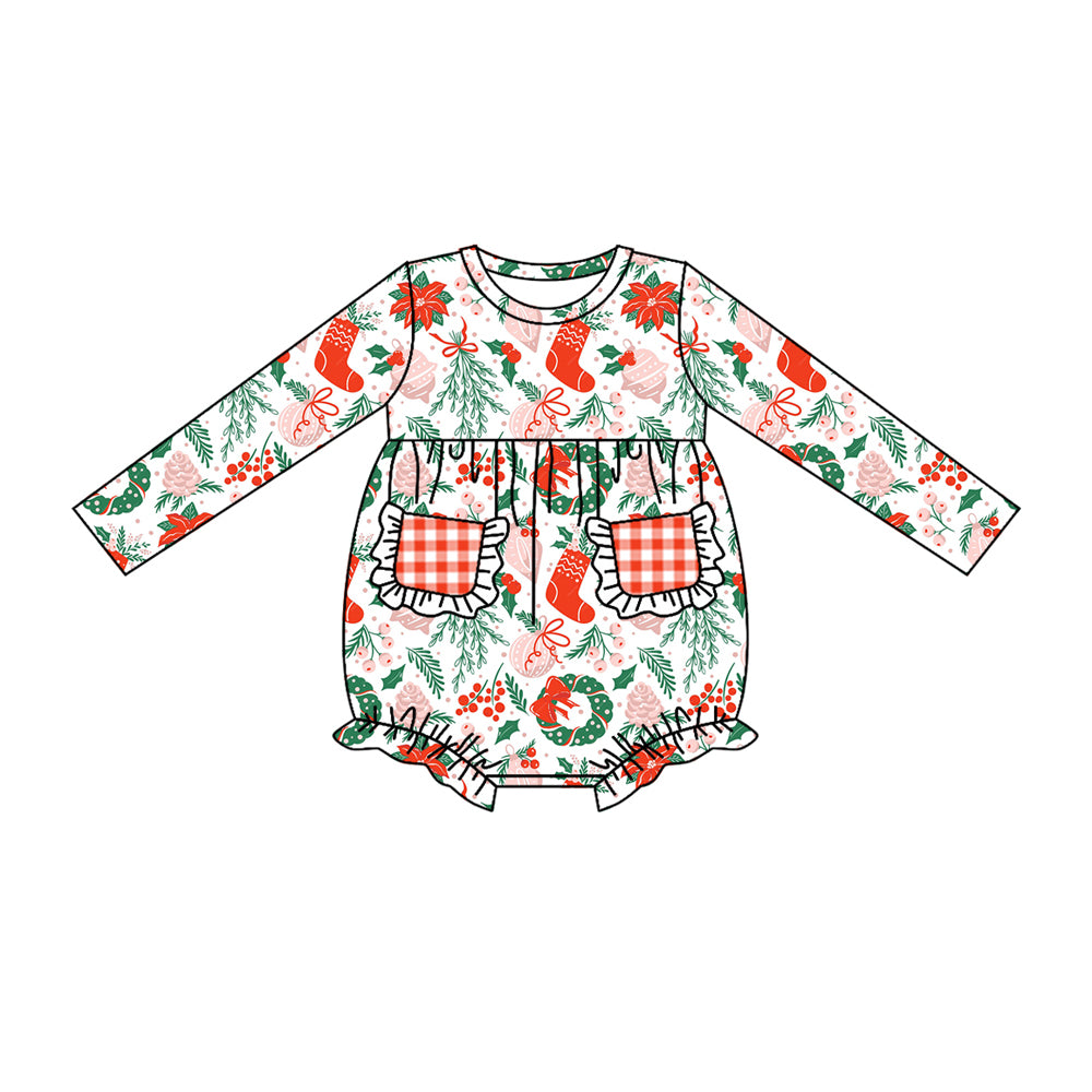 6.4 custom each style moq 5eta 4-5week Sibling Sister Christmas red grid girls outfits and dress and baby romper and jumpsuit match family design
