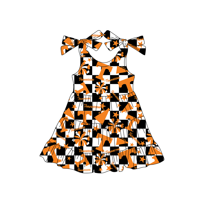 Custom moq 5 mix size milk silk summer teams baby girls clothes team orange sleeveless shorts sets and skirts sets and dress and jumpsuit-25.7.16