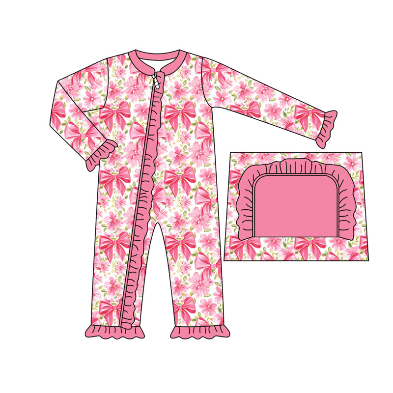 7.26 custom each style moq 5eta 4-6week Sibling Sister bow pink baby girls sets and dress and rompers match family design