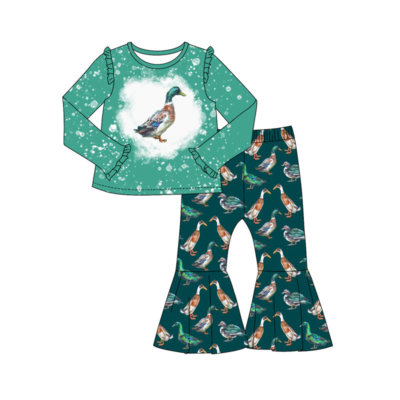 9.24 custom each style moq 5eta 4-6week Sibling Sister ducks green baby girl sets and dress and rompers match family design