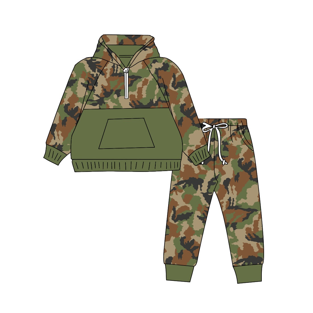 9.6 custom each style moq 5eta 4-6week baby boy clothes camouflage green long sleeve pants sets