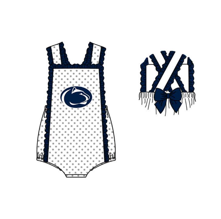Custom moq 5 mix size milk silk summer teams Navy blue  Polka Dot Baby Romper Set Short-Sleeved Thong Dress for Girls And Short-Sleeved Shorts for Boys Cute Baby Outfit Combination
