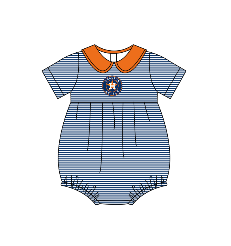 Custom moq 5 mix size milk silk summer teams Baby Boys And Girls Short-Sleeved Navy Blue Shirt And Shorts Set Matching Striped Rompers Outfit Set