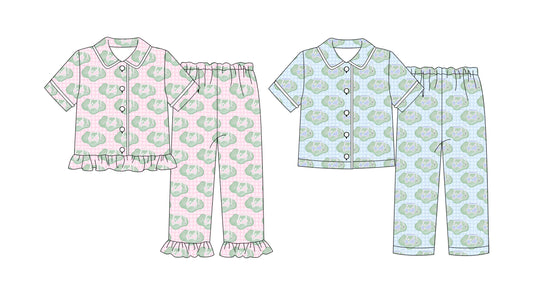 25.10.9 custom each style moq 8 eta 6-8week Sibling Sisters baby girl long sleeve pants sets 2 match family design