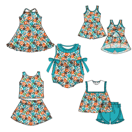 Custom moq 5 mix size milk silk summer teams Baby Girl Sleeveless Top And Shorts Set Sleeveless Skirt Set Yoga Dress Romper