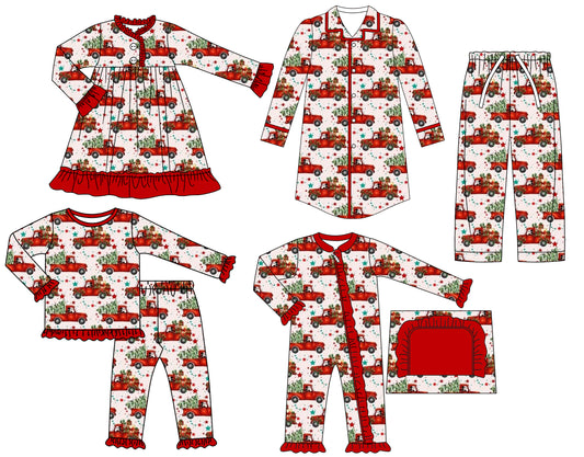25.6.28 custom each style moq 5eta 4-6week Sibling Sisters Christmas baby girl long sleeve pants sets and adult top and adult pants and romper and dress match family design