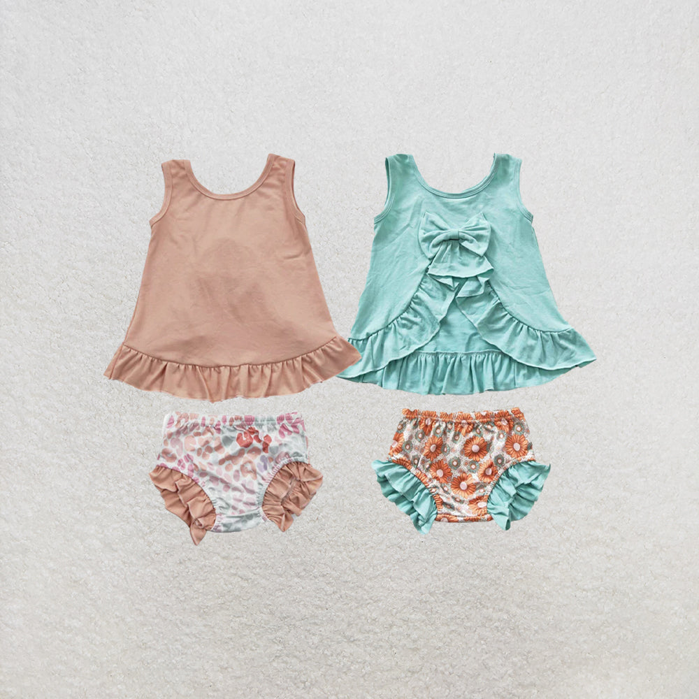 RTS NO MOQ Sibling Baby Girls Pink Christmas Deer Frog Bummie Sets